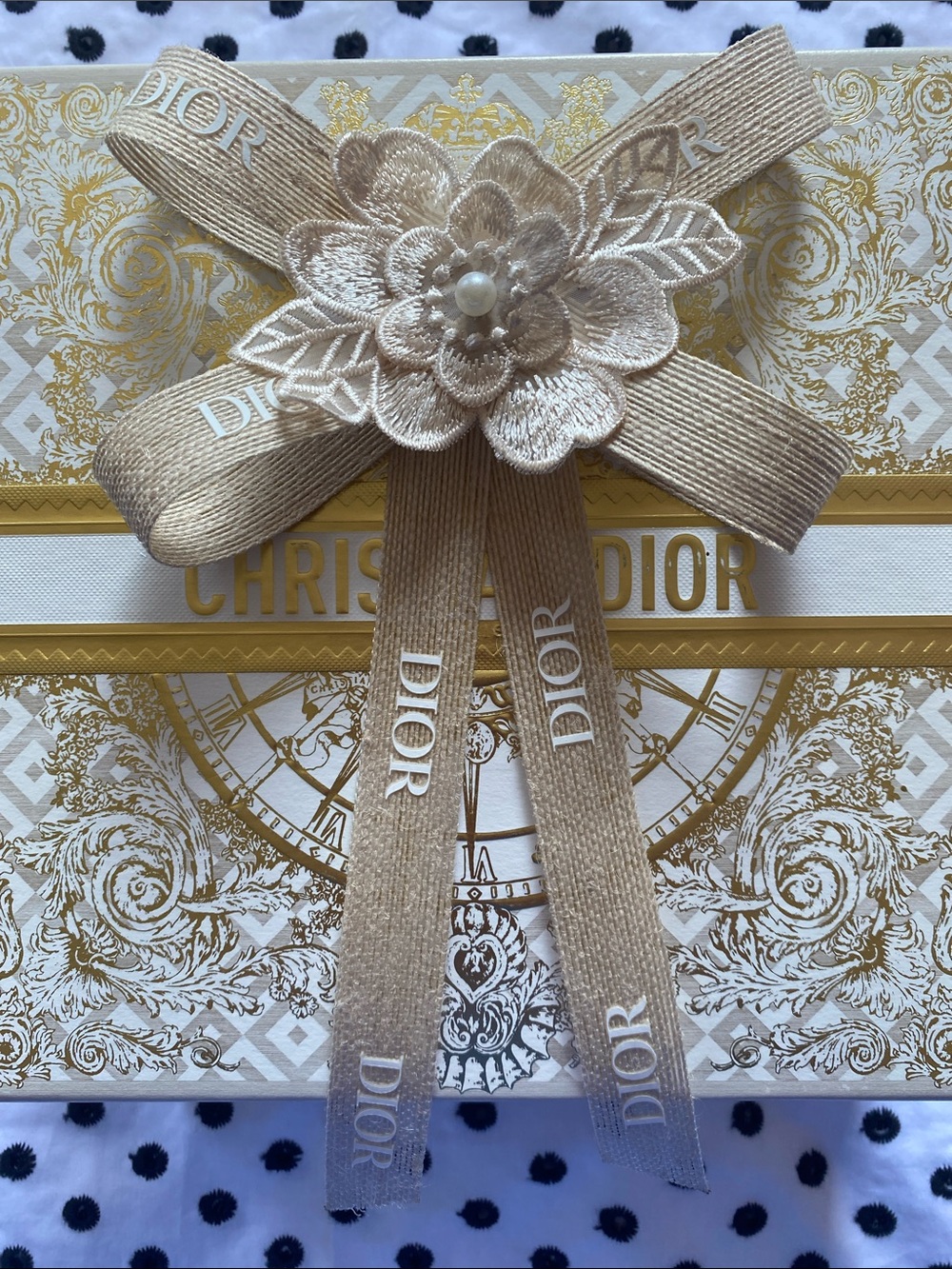 Handmade Dior Gold Floral Ribbon